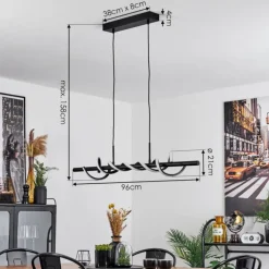 Suspension Alvarim LED Noir, 1 lumière