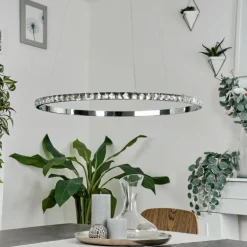 Suspension Avelar LED Chrome, Transparent, 1 lumière