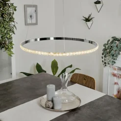 Suspension Avelar LED Chrome, Transparent, 1 lumière