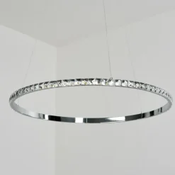 Suspension Avelar LED Chrome, Transparent, 1 lumière