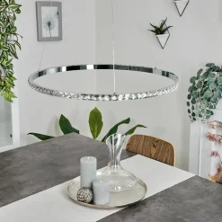 Suspension Avelar LED Chrome, Transparent, 1 lumière
