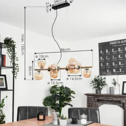 Suspension Chehalis LED Laiton, Noir, 9 lumières