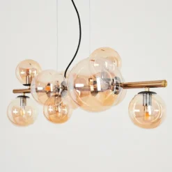 Suspension Chehalis LED Laiton, Noir, 9 lumières