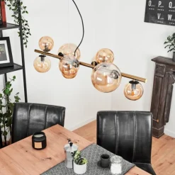 Suspension Chehalis LED Laiton, Noir, 9 lumières