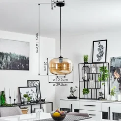 Suspension Collanco Noir, 1 lumière