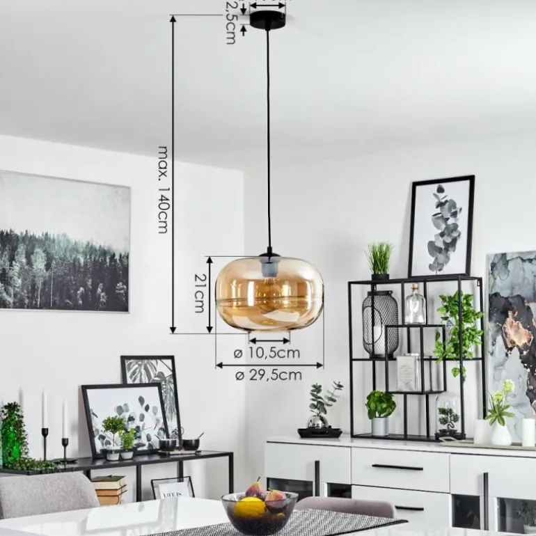 Suspension Collanco Noir, 1 lumière