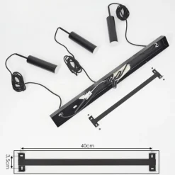 Suspension Dalheim LED Noir, 3 lumières