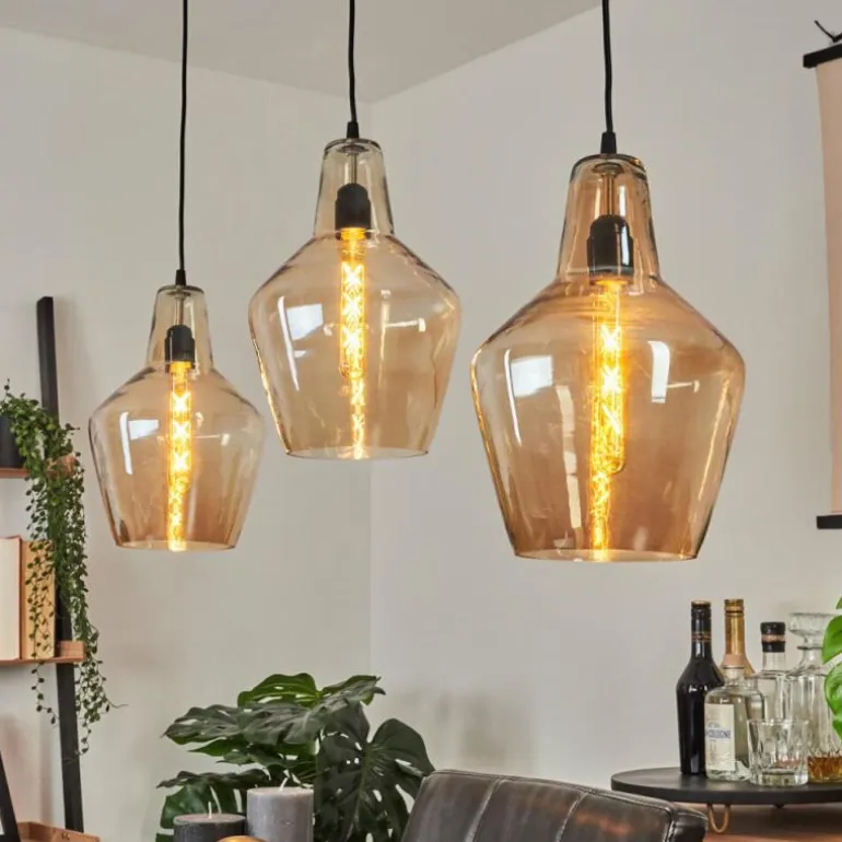 Suspension Donzhausen Argent Oxydé, 3 lumières