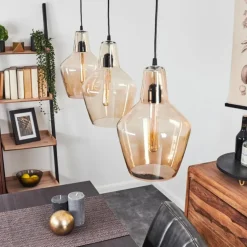Suspension Donzhausen Argent Oxydé, 3 lumières
