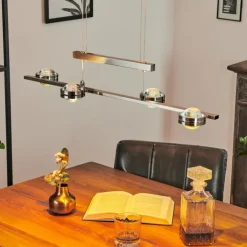 Suspension Fernandaires LED Nickel mat, 8 lumières