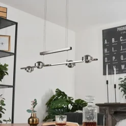 Suspension Fernandaires LED Nickel mat, 8 lumières