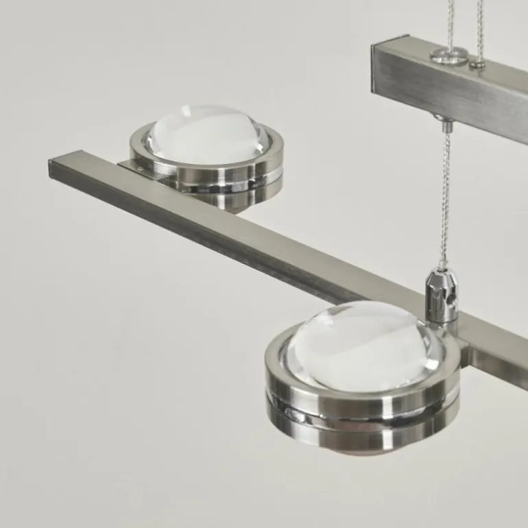 Suspension Fernandaires LED Nickel mat, 8 lumières