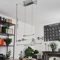 Suspension Fernandaires LED Nickel mat, 8 lumières
