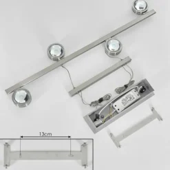 Suspension Fernandaires LED Nickel mat, 8 lumières