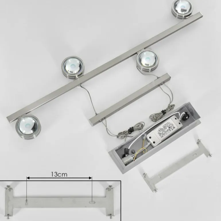 Suspension Fernandaires LED Nickel mat, 8 lumières
