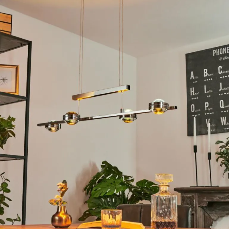 Suspension Fernandaires LED Nickel mat, 8 lumières