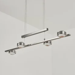Suspension Fernandaires LED Nickel mat, 8 lumières