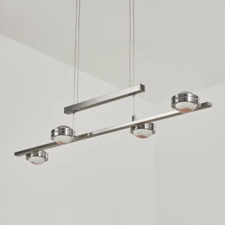 Suspension Fernandaires LED Nickel mat, 8 lumières