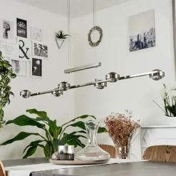 Suspension Fernandaires LED Nickel mat, 12 lumières