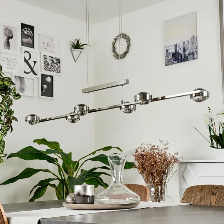 Suspension Fernandaires LED Nickel mat, 12 lumières