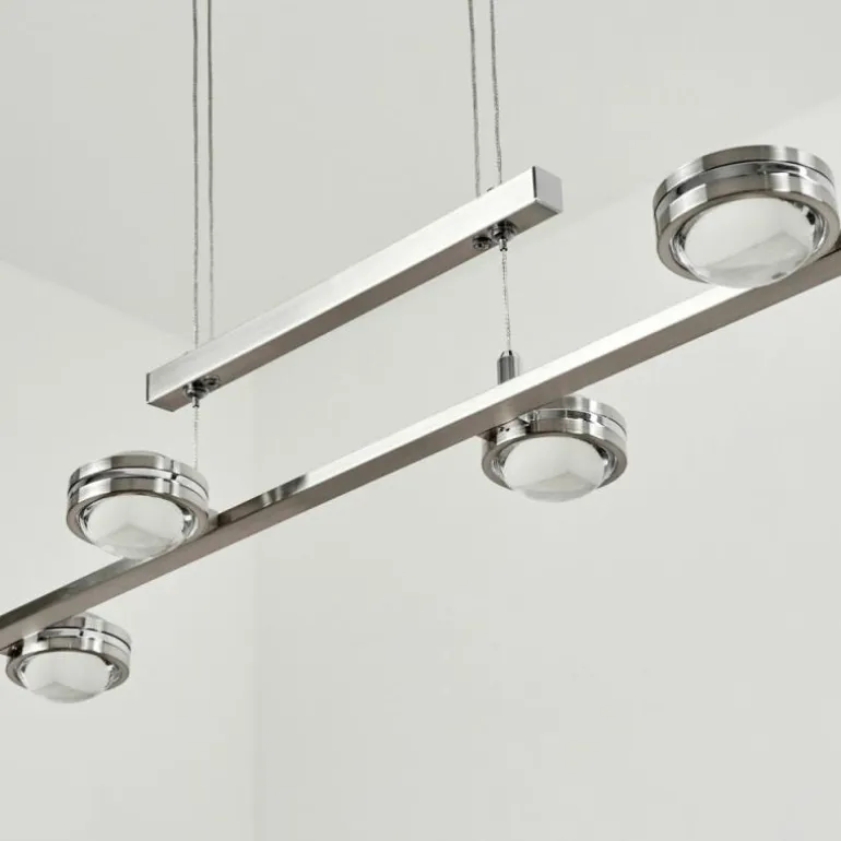 Suspension Fernandaires LED Nickel mat, 12 lumières