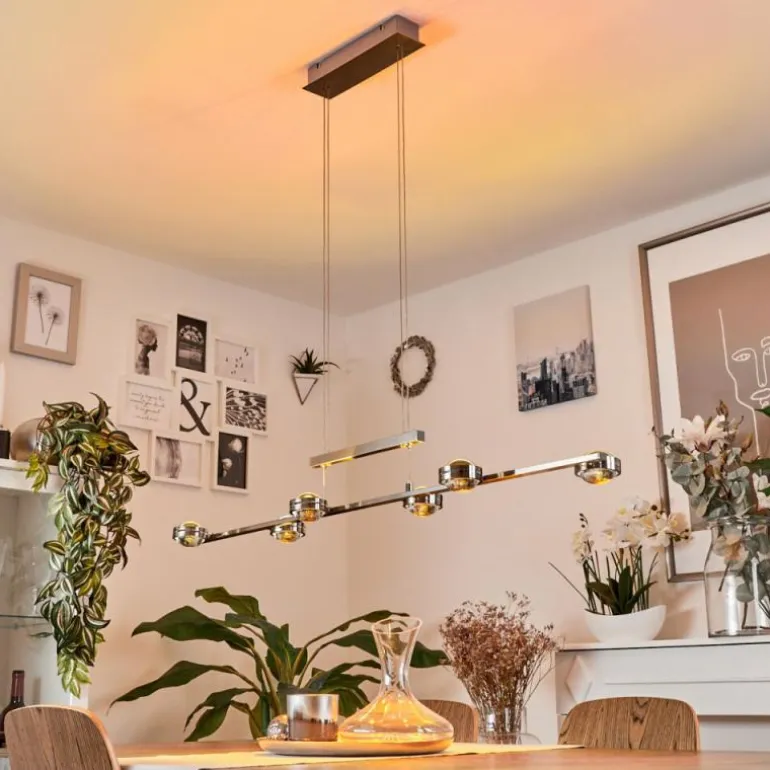 Suspension Fernandaires LED Nickel mat, 12 lumières