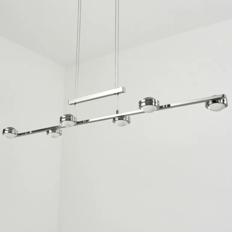 Suspension Fernandaires LED Nickel mat, 12 lumières