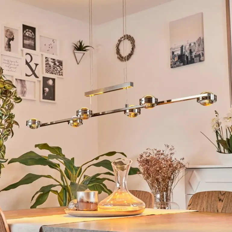 Suspension Fernandaires LED Nickel mat, 12 lumières