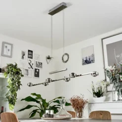 Suspension Fernandaires LED Nickel mat, 12 lumières