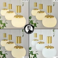 Suspension Izenave LED Laiton, 3 lumières