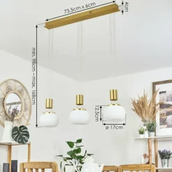 Suspension Izenave LED Laiton, 3 lumières