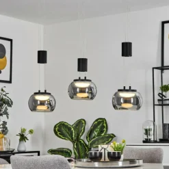 Suspension Izenave LED Noir, 3 lumières