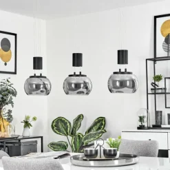 Suspension Izenave LED Noir, 3 lumières
