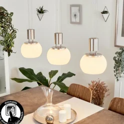Suspension Izenave LED Nickel mat, 3 lumières