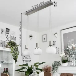 Suspension Izenave LED Nickel mat, 3 lumières