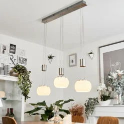 Suspension Izenave LED Nickel mat, 3 lumières
