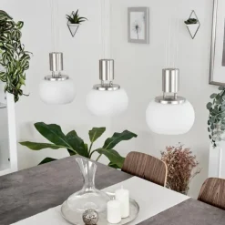 Suspension Izenave LED Nickel mat, 3 lumières