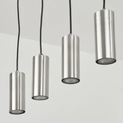 Suspension Javel Chrome, Nickel mat, 4 lumières