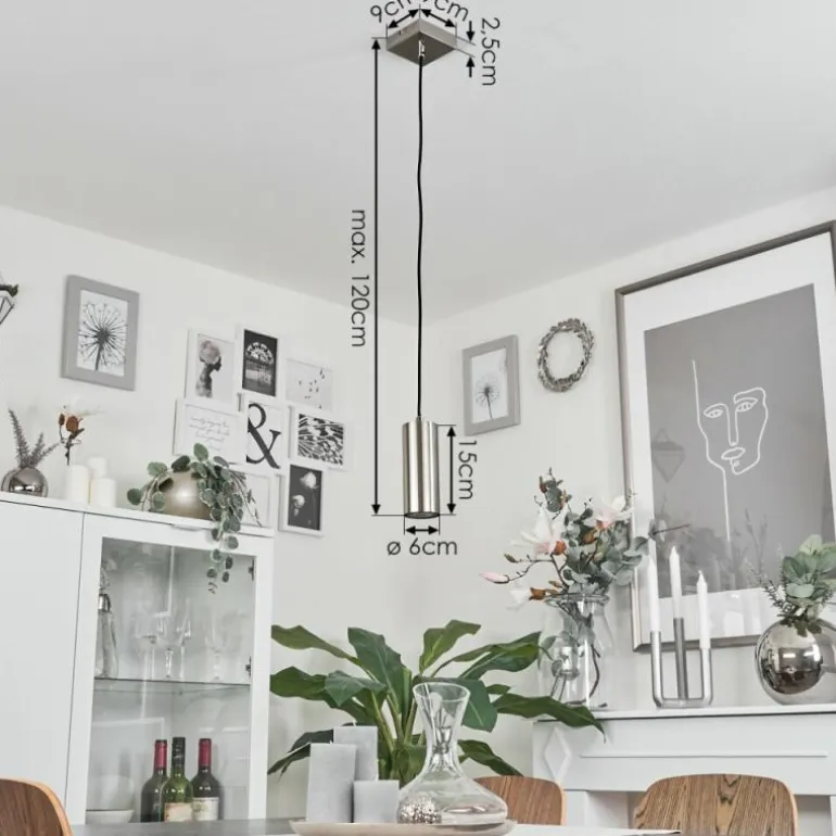 Suspension Javel Nickel mat, 1 lumière