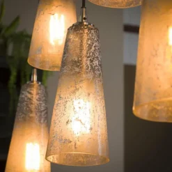 Suspension Mateus Noir, 7 lumières