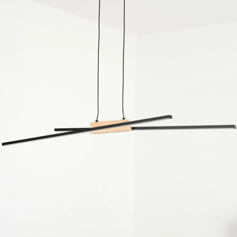 Suspension Meiral LED Noir, 2 lumières