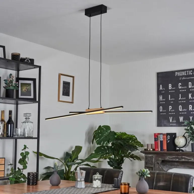 Suspension Meiral LED Noir, 2 lumières