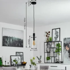 Suspension Miaqui Noir, 1 lumière