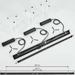 Suspension Miaqui Noir, 3 lumières