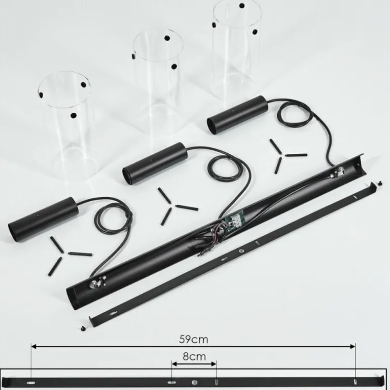 Suspension Miaqui Noir, 3 lumières