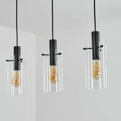 Suspension Miaqui Noir, 3 lumières