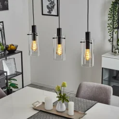 Suspension Miaqui Noir, 3 lumières