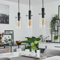 Suspension Miaqui Noir, 3 lumières