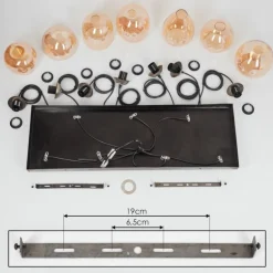 Suspension Nanami Argent Oxydé, Or, 7 lumières