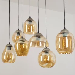 Suspension Nanami Argent Oxydé, Or, 7 lumières